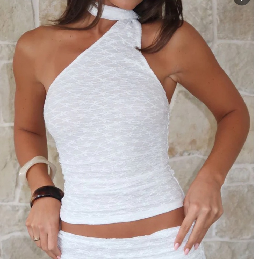 Brand New White Fox Boutique Sweet As Pie White Top Size S - Picture 3 of 4